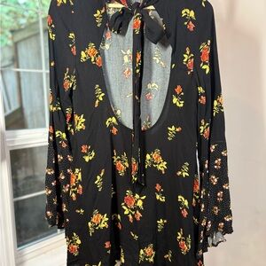 Free People Floral Bell Sleeve Dress